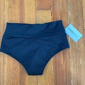 Monte Swim Black High Waisted Bikini Bottom